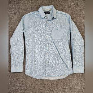 Mufti Jeans Shirt Long Sleeve Button Up Light Blue White Plaid Mens Size Large